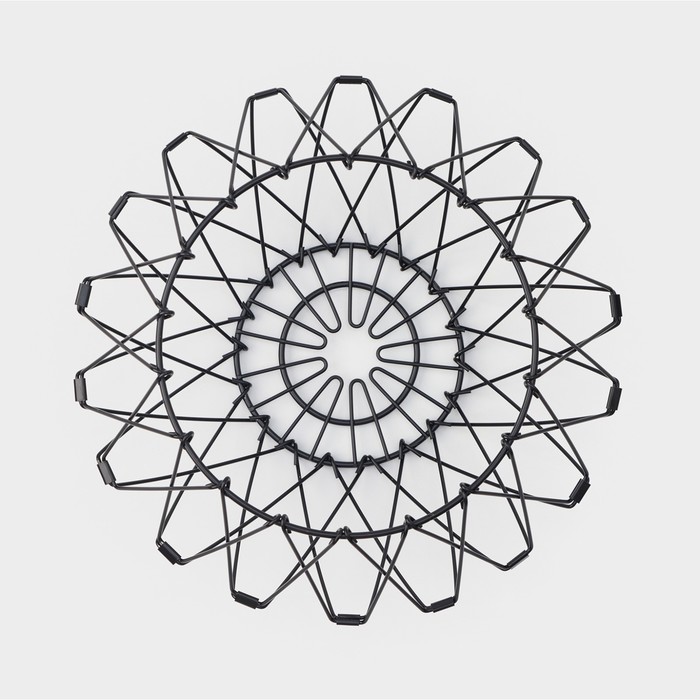 Фруктовница раскладная 29х29х4,5см черная