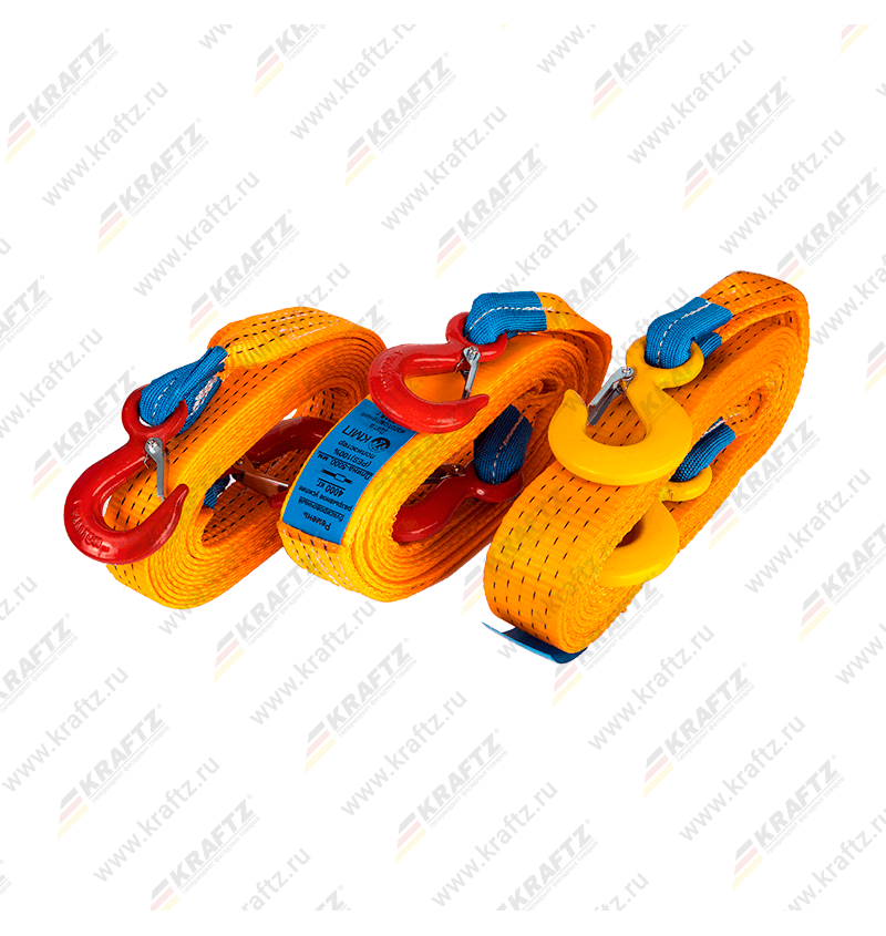 Ремень буксировочный с крюками РБ35 3тнх5м