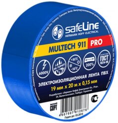 Изолента ПВХ 19ммх20м SAFELINE синяя