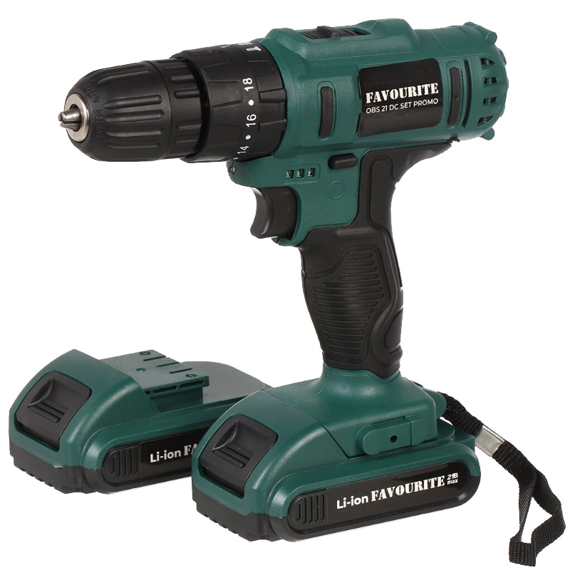 Дрель-шуруповёрт аккумуляторная DC SET PROMO 21В 1.5Ач 2 аккум кейс PROMO FAVOURITE