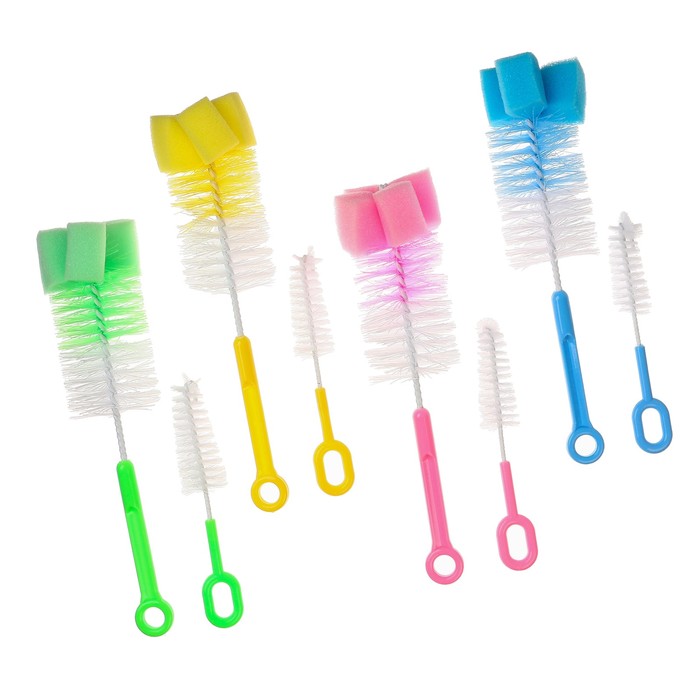 Набор ершиков для бутылочек и сосок, цвета микс