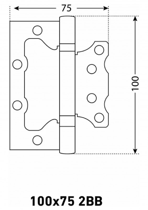 Петля 2ВВ АВ 2,5мм 100х75 АЛЛЮР бронза
