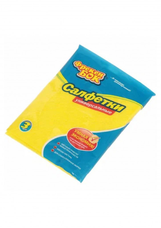 Салфетка универсальная Фрекен БОК для уборки вискозная Фламенко 3шт