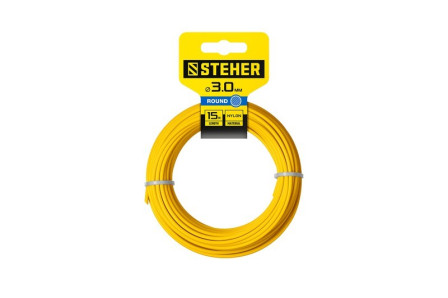 Леска для триммера круг d3,0ммх15м STEHER