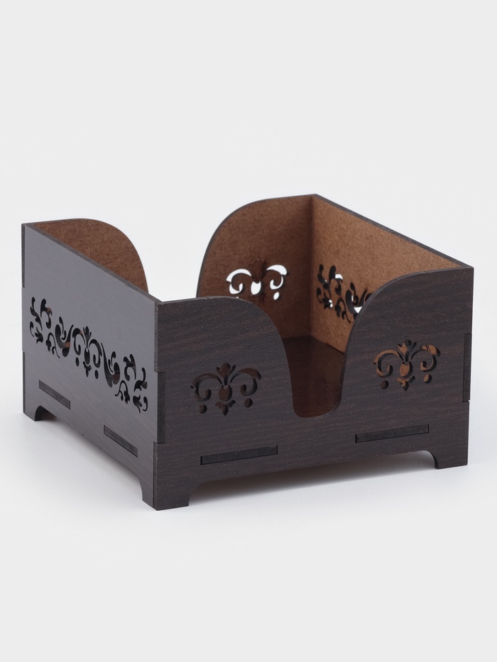 Салфетница Мокко с салфетками 12,3х12,3см деревянная