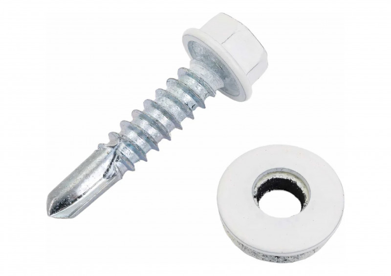 Саморез кровельный окрашенный RAL 9003 4,8х70