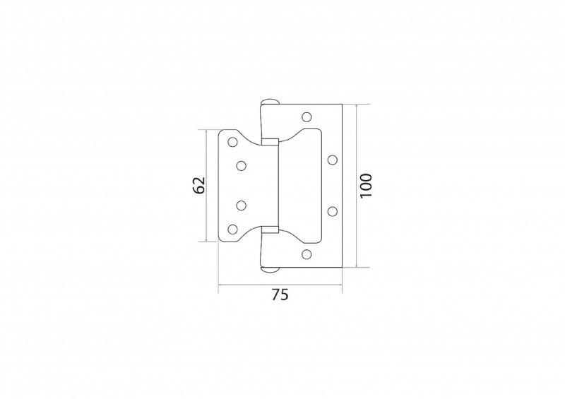 Петля без врезки 100х75х2,0 TRODOS никель