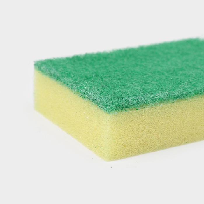 Набор губок бытовых с чистящим слоем, 9х6х2,5 см, 5шт "Стандарт"